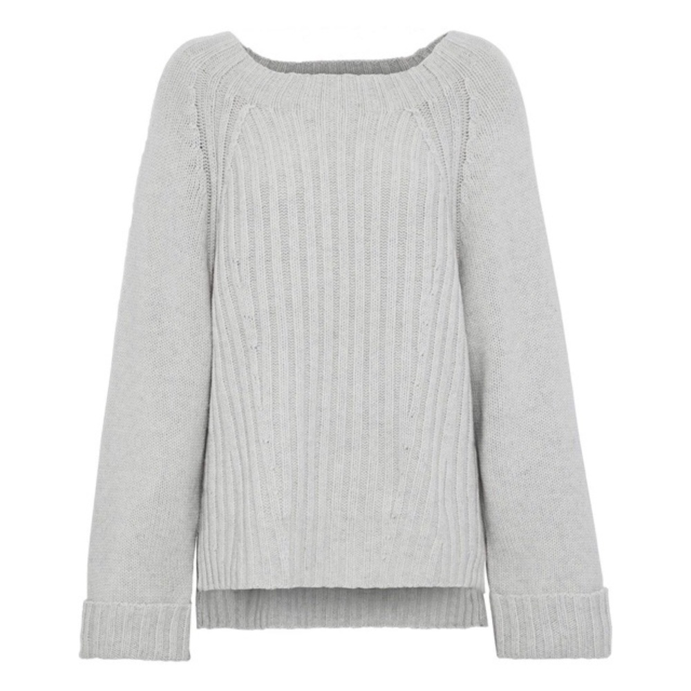 VINCE. Ribbed wool and cashmere-blend sweater M